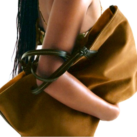 Zara NWT Reversible Split Leather Tote bag - Picture 3 of 11